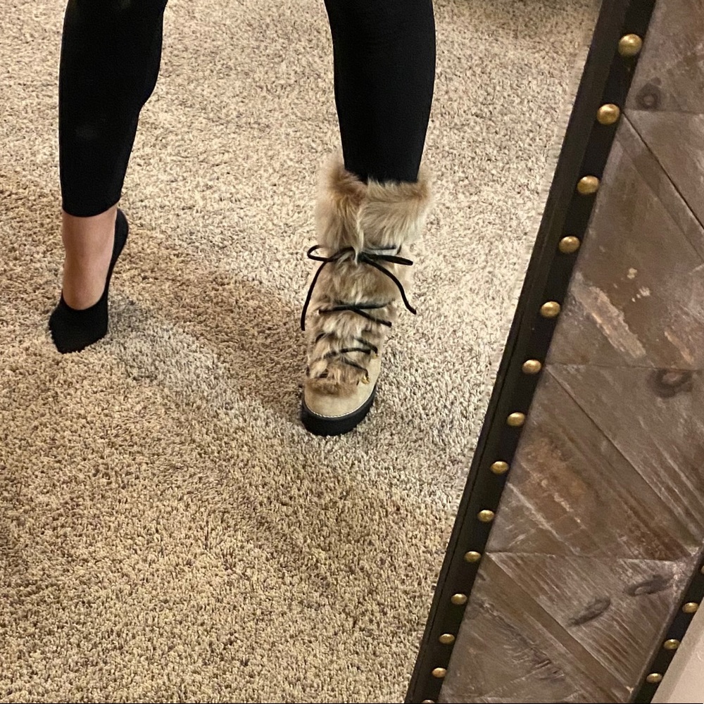 Stuart Weitzman Lamb Fur Wedge Boot - Picture 7 of 11